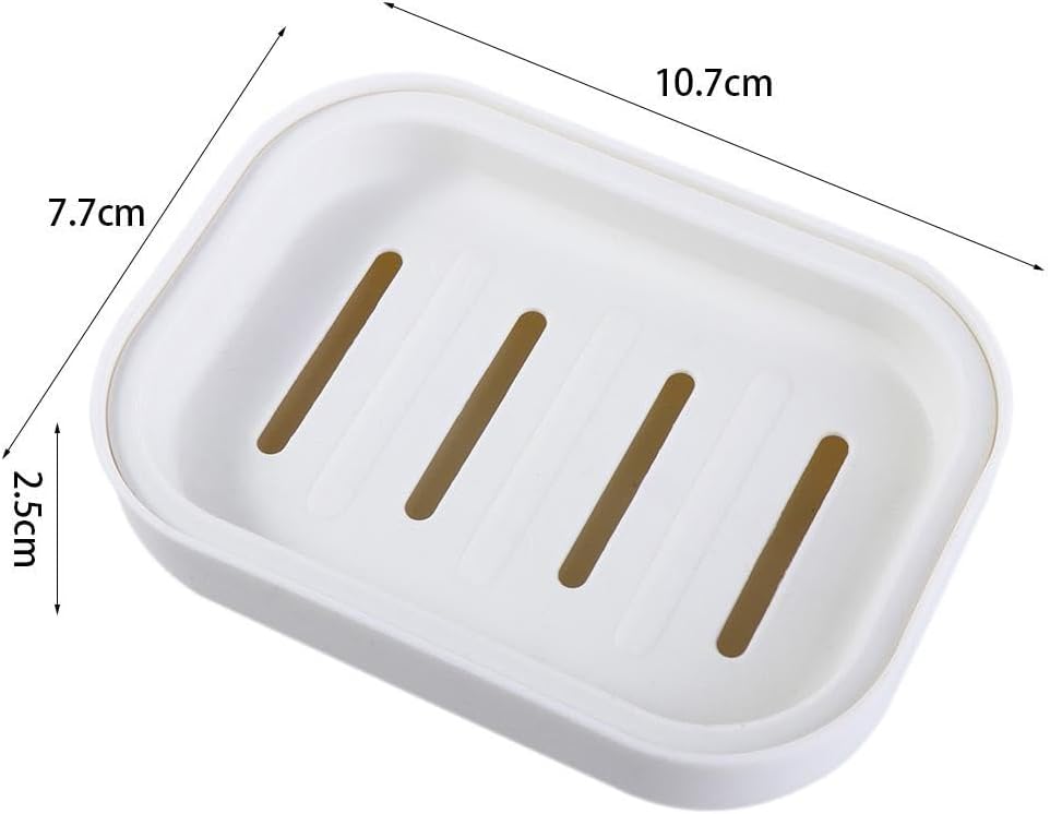 Portable Double Layer Soap Dish with Slots - PP Material
