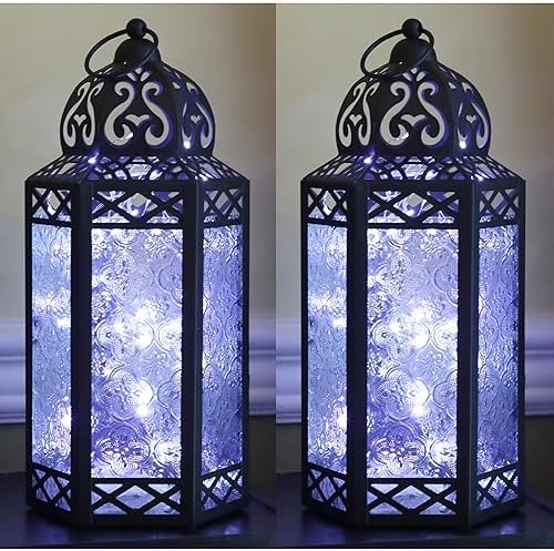 VELA LANTERNS Decorative LED Candle Lanterns Set of 2 1