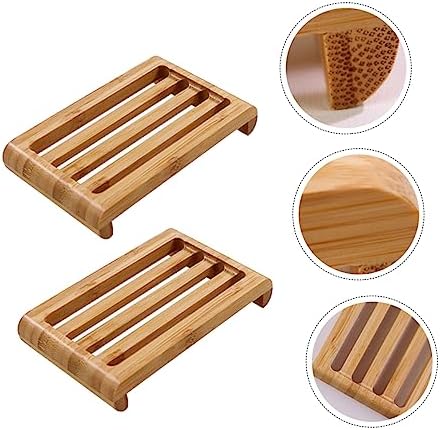 PRETYZOOM 2Pcs Stylish Soap Dish with Drainage 1