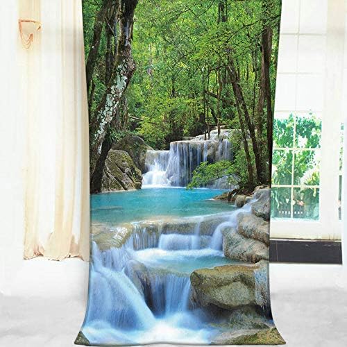 Comfy Bath Towels 64x32 Inches Large Forest Waterfall Stream