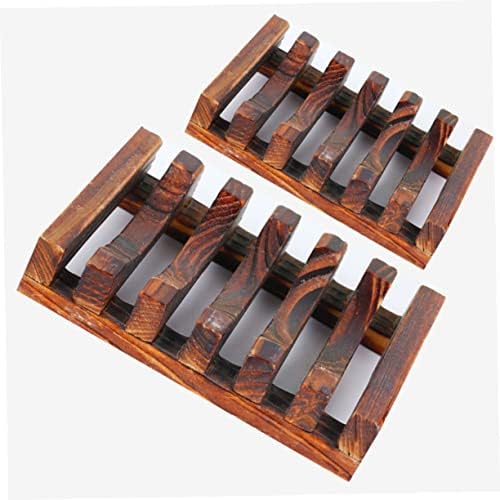 Cabilock 3pcs Wooden Soap Dish Set for Bathroom Kitchen