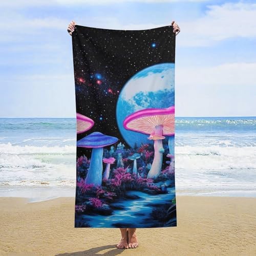 Trippy Mushroom Magical Beach Towel for Home and Travel