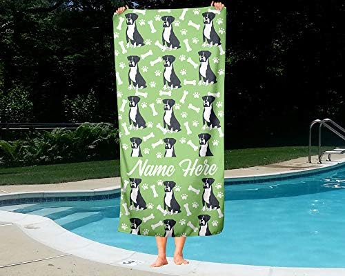 Personalized Boxer Face Beach and Bath Towels - LargeMedium