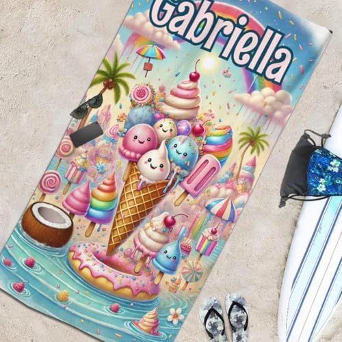 Custom Kids Beach Towel with Name Monogram