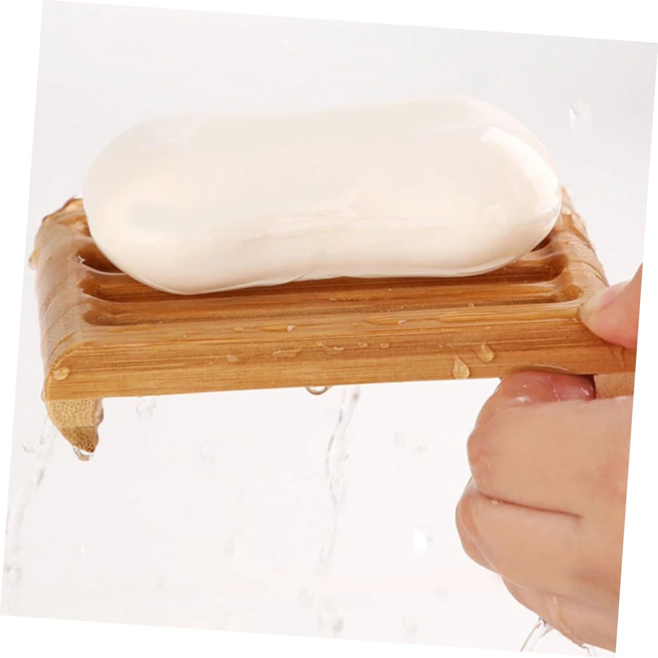 MAGICLULU 2pc Bamboo Soap Dish Drainer