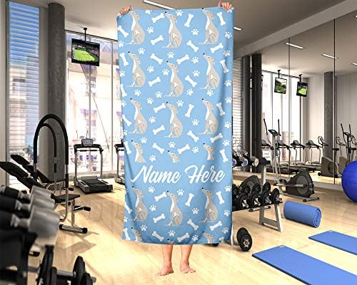Personalized Pet Greyhound Towel - Custom Travel Bath Beach Pool Towel