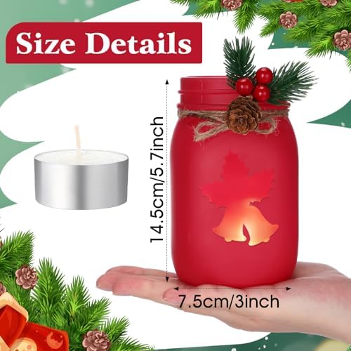 Honeydak 3 Pcs Christmas Centerpiece Set with Tealight Candles
