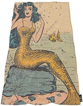 Moslion Vintage Mermaid Bath Towel 64x32 Inches