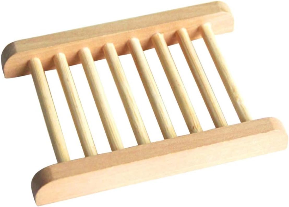 2pcs Natural Wood Soap Tray Holder for Home Bathroom Kitchen