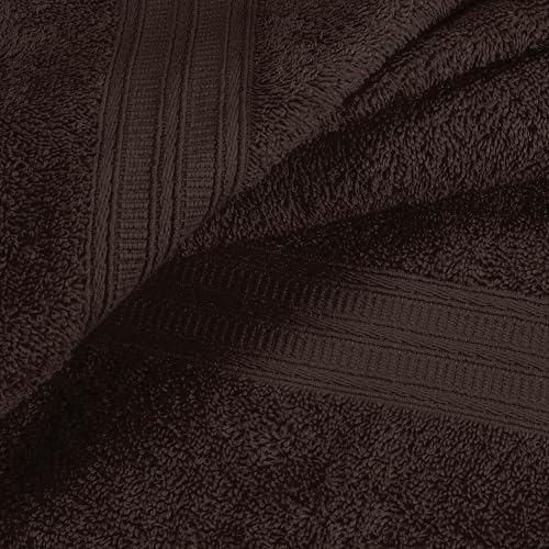 BOUTIQUO 2 Pack Oversized Cotton Bath Towels - Chocolate Brown 1