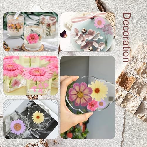 Eshow 104Pcs Dried Pressed Flowers for Resin Crafts