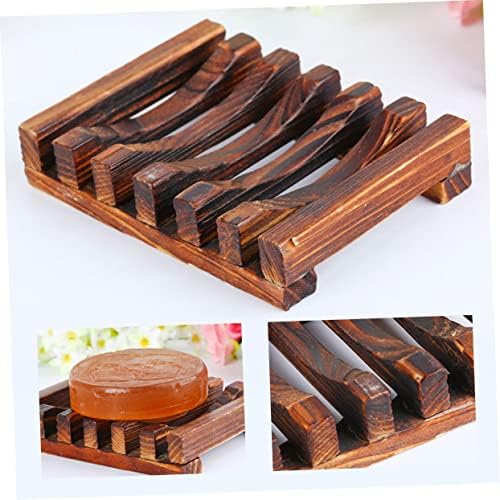 Zerodeko 3pcs Wooden Soap Holder with Drainage for Bathroom Shower Kitchen