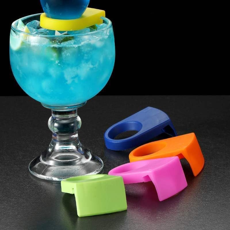 4 Pcs Green ABS Bottle Clip Holders for Wine Glass Bathroom Use