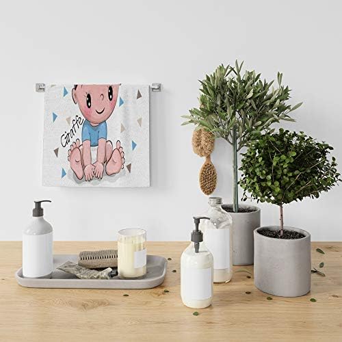 Hapuxt Giraffe Pattern Bath Towel 30x15inch Lightweight Quick-Dry