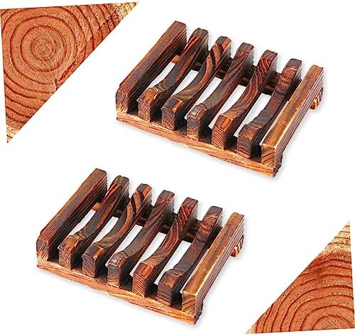 Cabilock 3pcs Wooden Soap Dish Set for Bathroom Kitchen