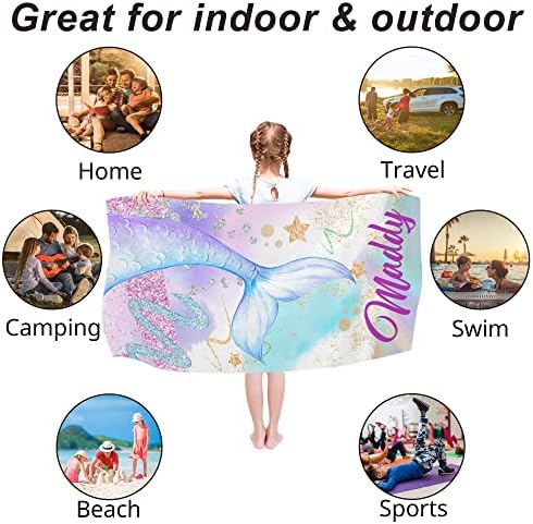 Differ More Mermaid Pink Beach Towel for Kids