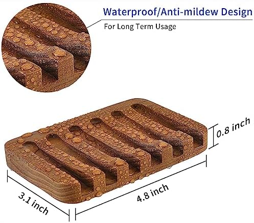 SUBEKYU Teak Wooden Soap Holder 2PCS