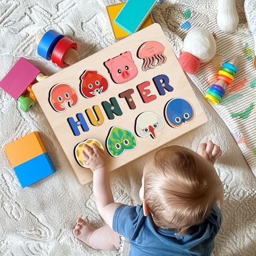 Personalized Wooden Name Puzzle for Toddlers 1-3