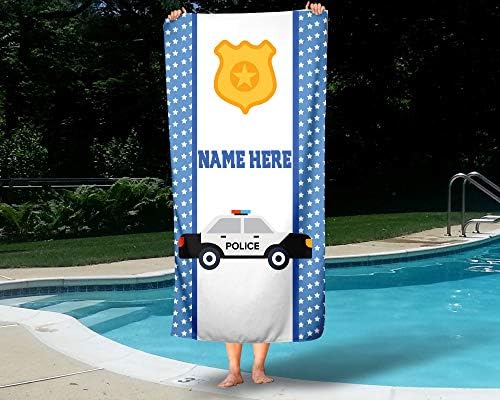 Personalized Police Car Polycotton Towel for Kids 1