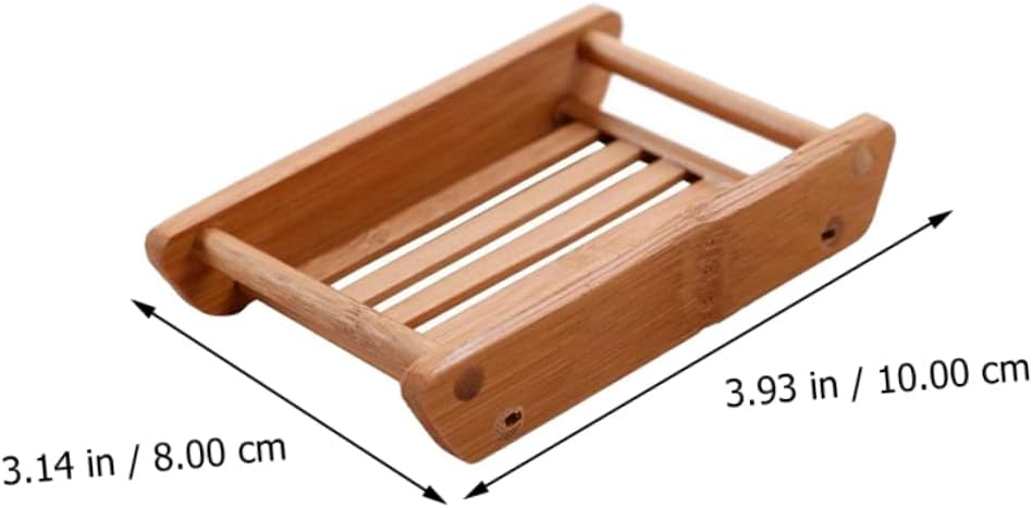 LIFKOME 2Pcs Draining Soap Dish Wooden Holder for Bathroom