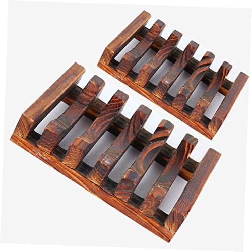 Zerodeko Wood Soap Dish Drain Soap Rack for Bathroom