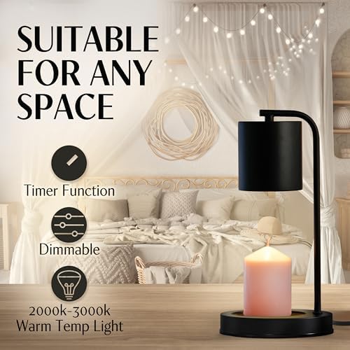 Coyal Flameless Candle Lamp with Timer and Dimmer - Black