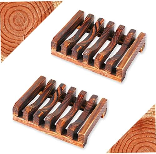 Anneome 3pcs Natural Nanmu Wood Soap Holder Drainage Dish