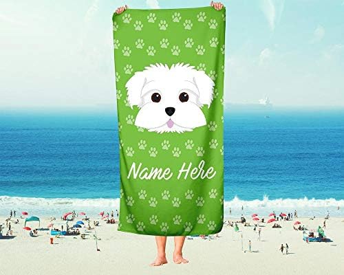 Personalized Corner Extra Large Pet Maltese Towel for Kids