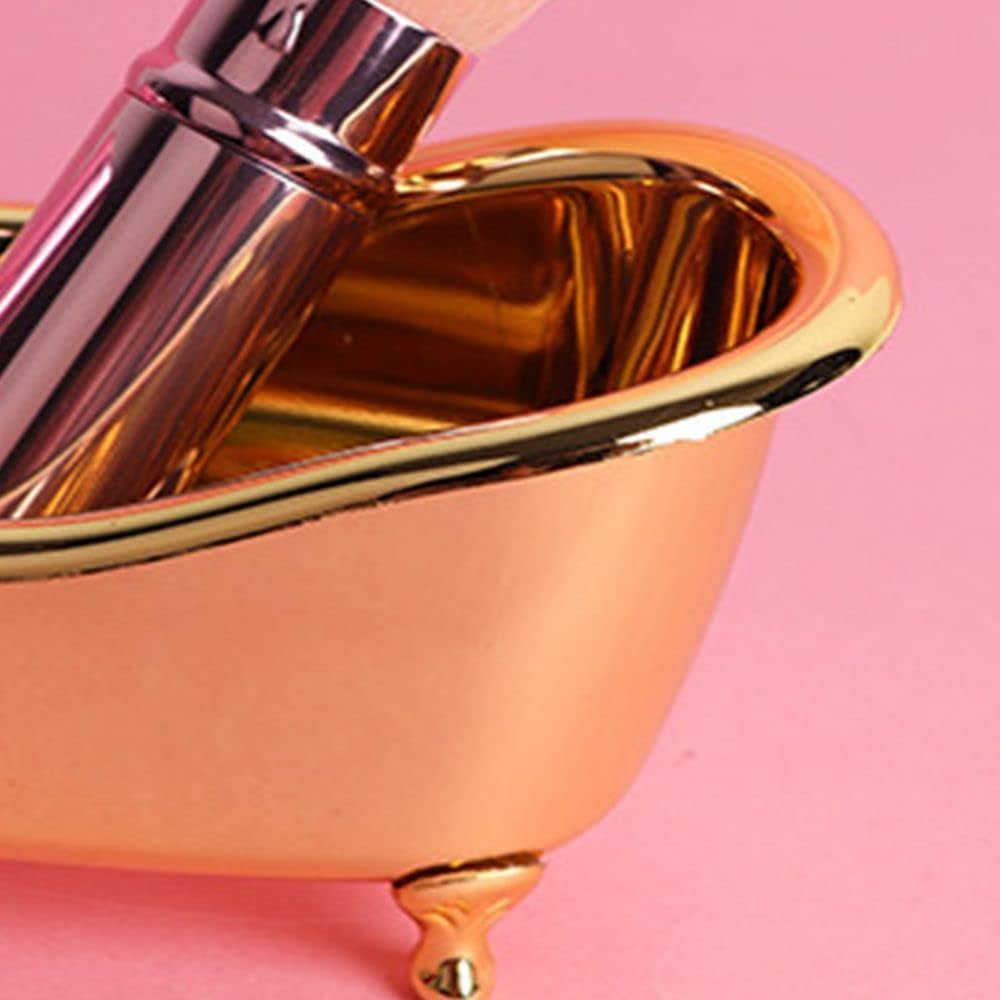 Mini Bathtub Soap Dish with Gold Electroplated Finish