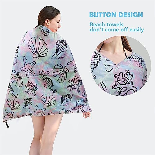 DJDEA Tie Dye Beach Towels Microfiber Extra Large