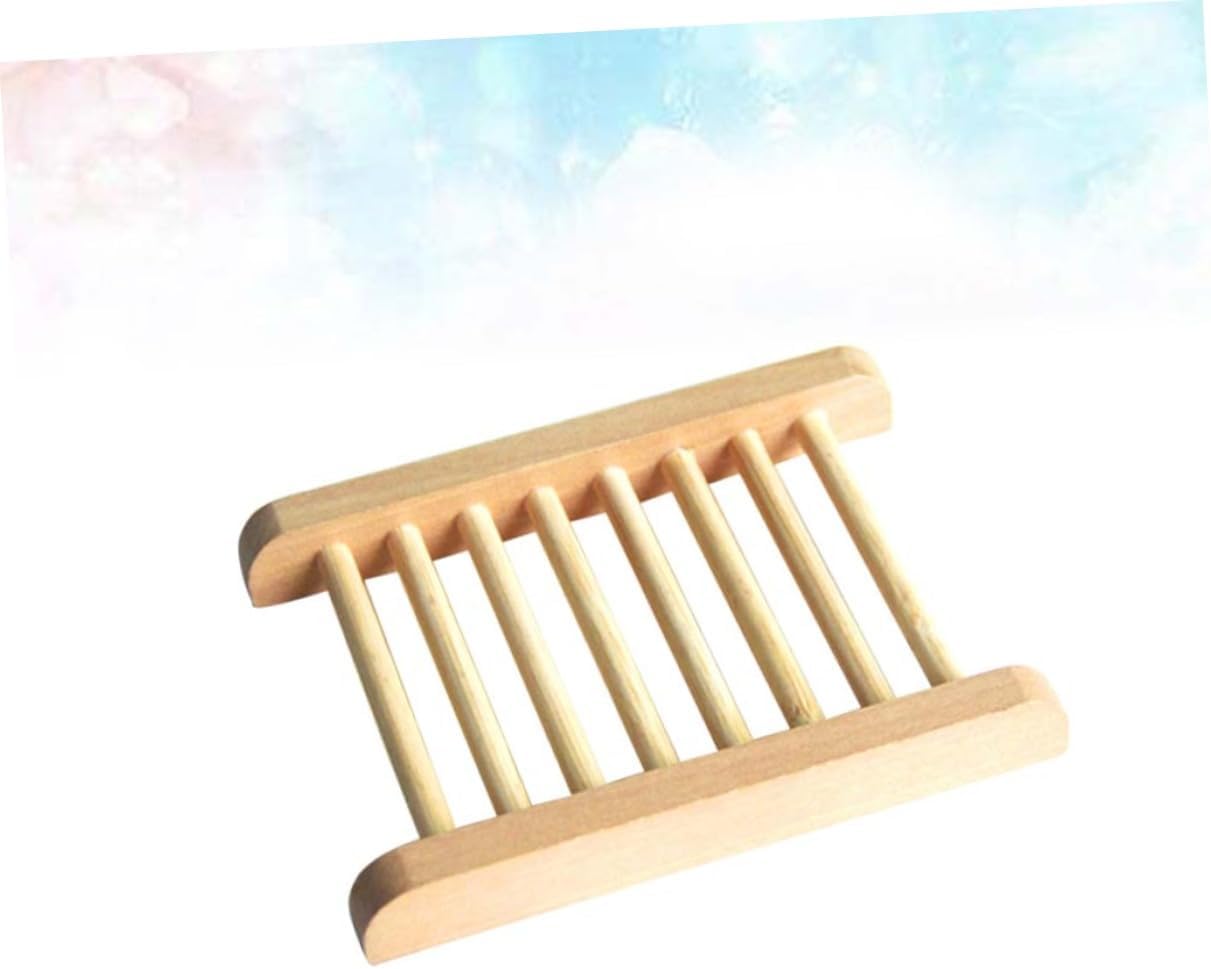 2pcs Natural Wood Soap Tray Holder for Home Bathroom Kitchen