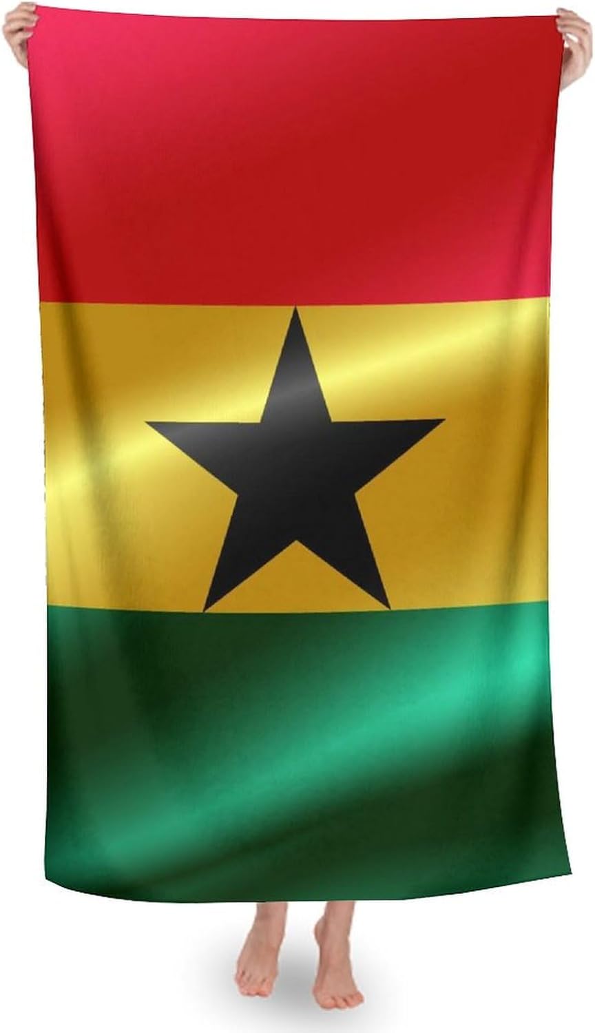 4SEE Oversize Beach Towel with Ghana Flag Design