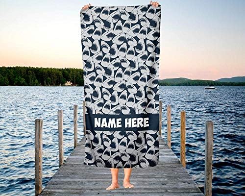 Personalized Colorful Ocean Shark Towel for Kids