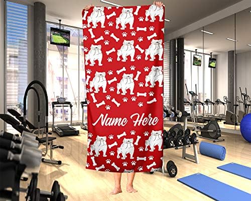 Personalized British Bulldog Beach and Bath Towels - Large and Medium 1
