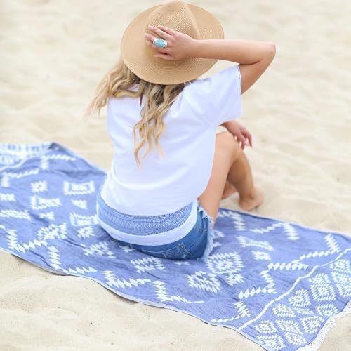 Bersuse 100 Cotton Turkish Beach Towel Set of 3