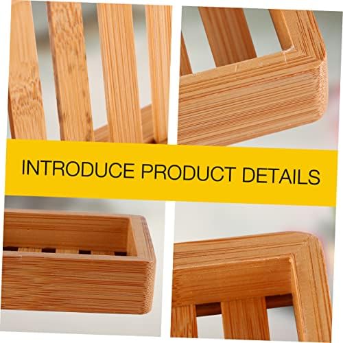 Luxshiny Bamboo Soap Holder Wooden Drainage Tray 1