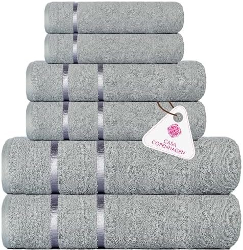 CASA COPENHAGEN Eternal 6-Piece Towel Set in Grey Violet