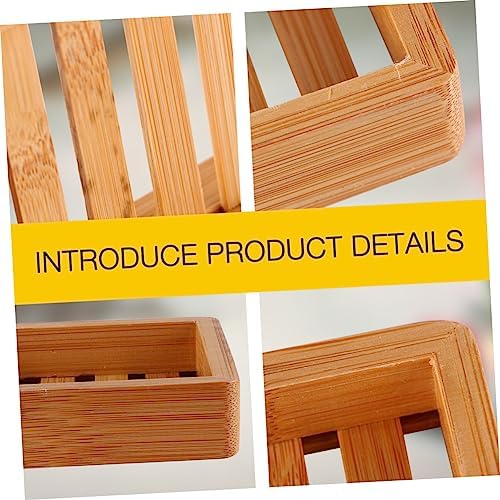 BRIGHTFUFU Bamboo Soap Holder with Self-Draining Design