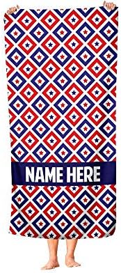 Extra Large Personalized Stars in Diamonds Towel for Kids and Adults