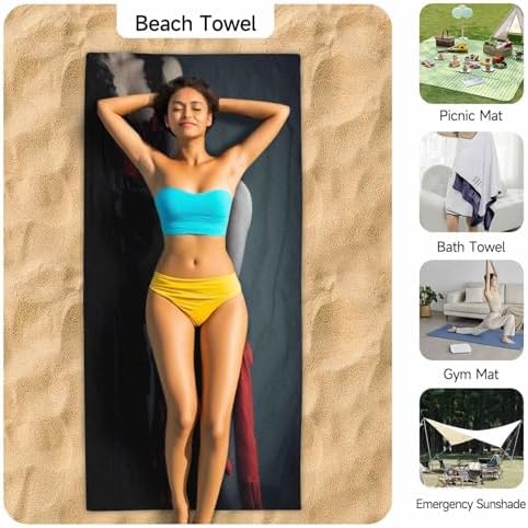 PolXmyxor Magnetic Beach Towel for Women Quick-Dry Microfiber 35x70