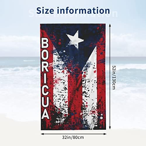 Puerto Rican Flag Microfiber Beach Towels for Kids Adults
