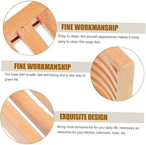 LIFKOME Simple Beech Soap Dish with Drainage