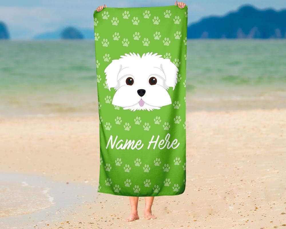Personalized Corner Extra Large Pet Maltese Towel for Kids