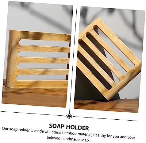 Cedar Soap Dishes Self-Draining Bamboo Holder for Kitchen Bathroom