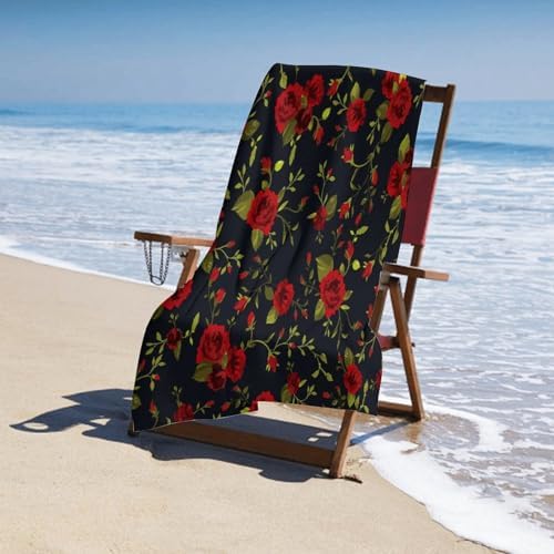 JZDACH Floral Roses Soft Bath Towel 31x51