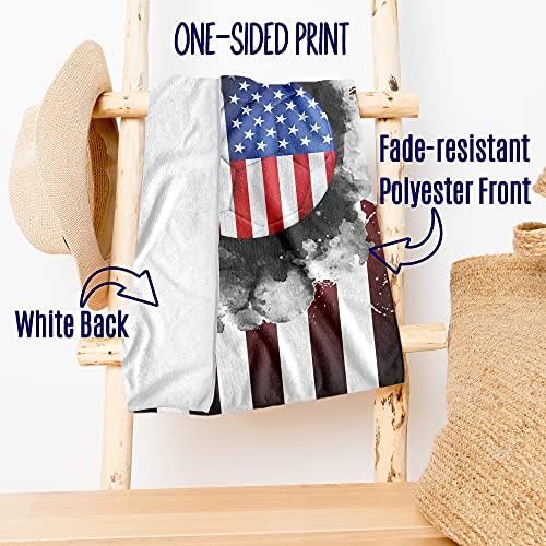 Custom USA Flag Football Towel - Red Black White Striped