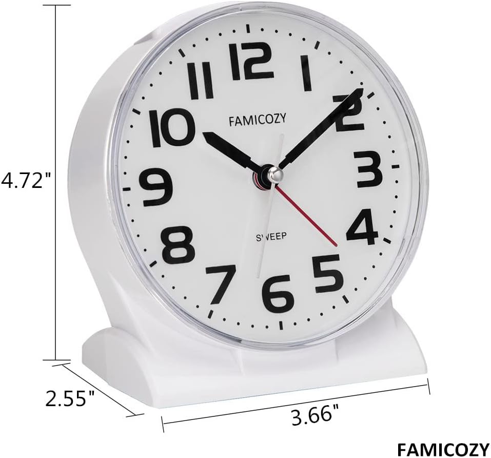 FAMICOZY 45 Silent Analog Alarm Clock with Big Numbers