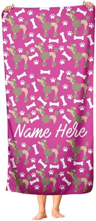 Extra Large Personalized Pet Poodle Towel for Kids and Adults