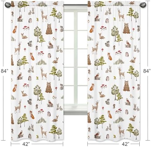 Sweet Jojo Designs Woodland Forest Animal Window Panels Set of 2