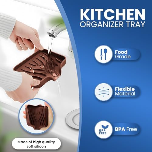 Rymss Silicone Soap Dish for Bathroom and Kitchen